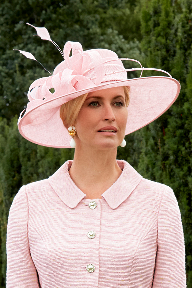 pink wedding hats