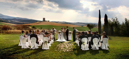 wedding in a field